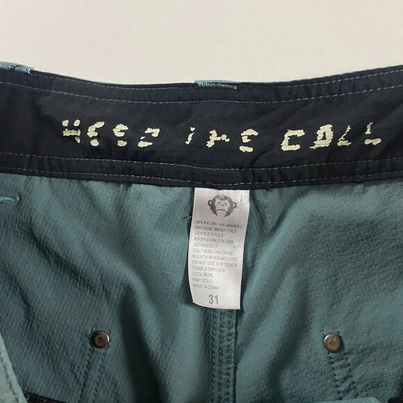 Howler Brothers Shorts Men's Size 31 Watermans Work Green Rips Stop Stretch - Picture 8 of 13